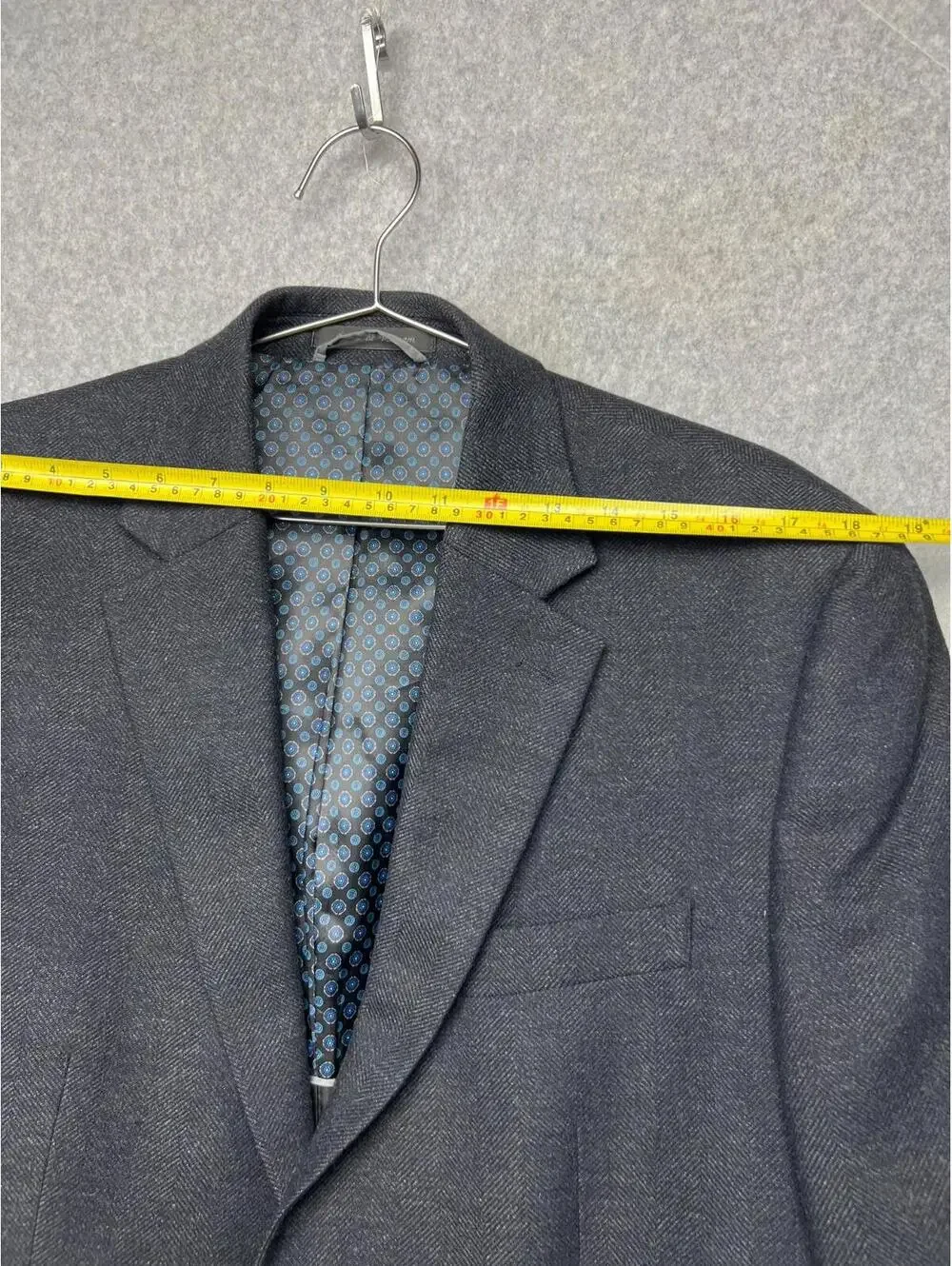 Michael Kors Herringbone Wool Cashmere Jacket Blazer Sport Coat 40R Navy Classic